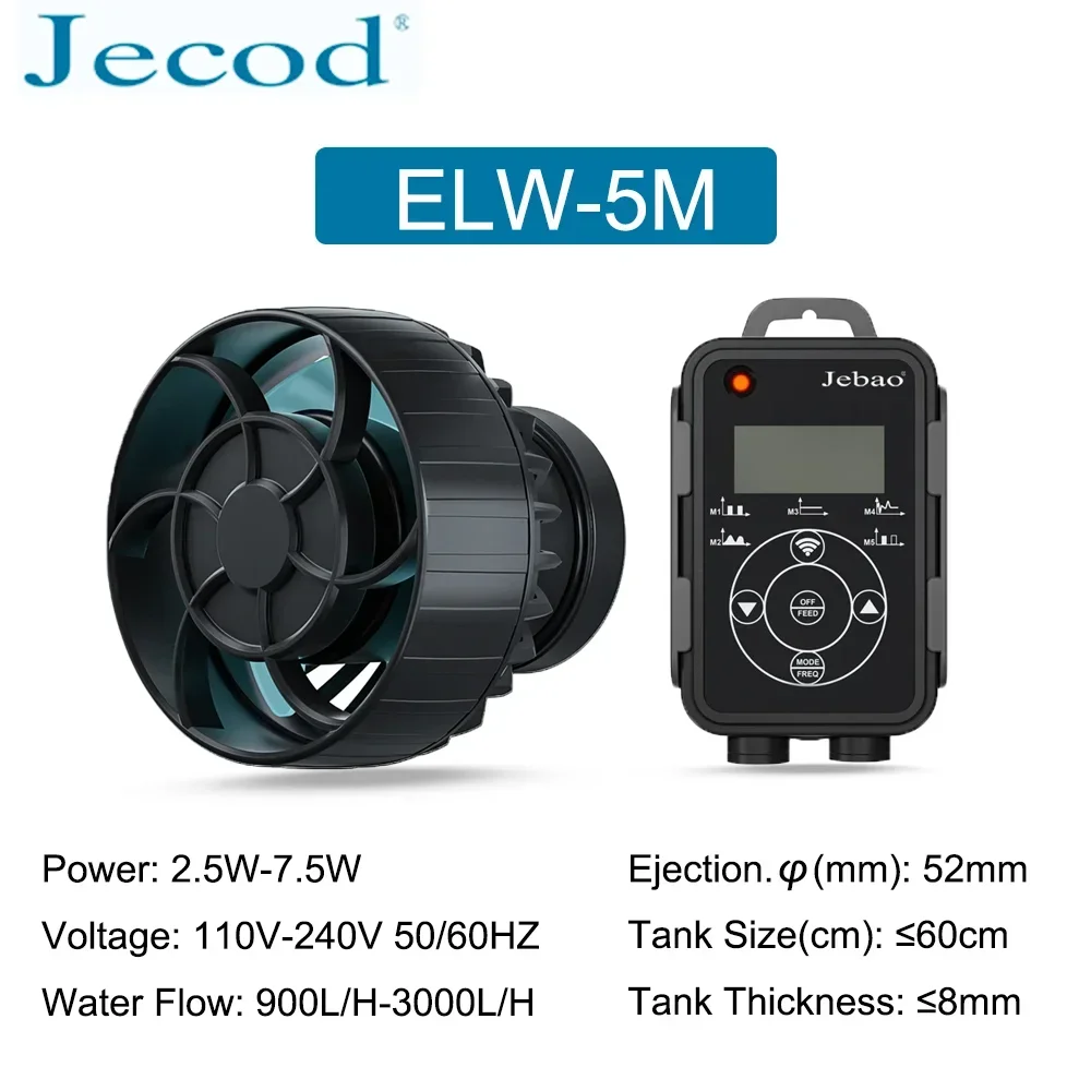 Imagem -05 - Jebao-fish Tank Wave Pump Elw Aquarium Water Filter Operação Ultra Silenciosa Suporte sem Fio Wifi Novo 2023