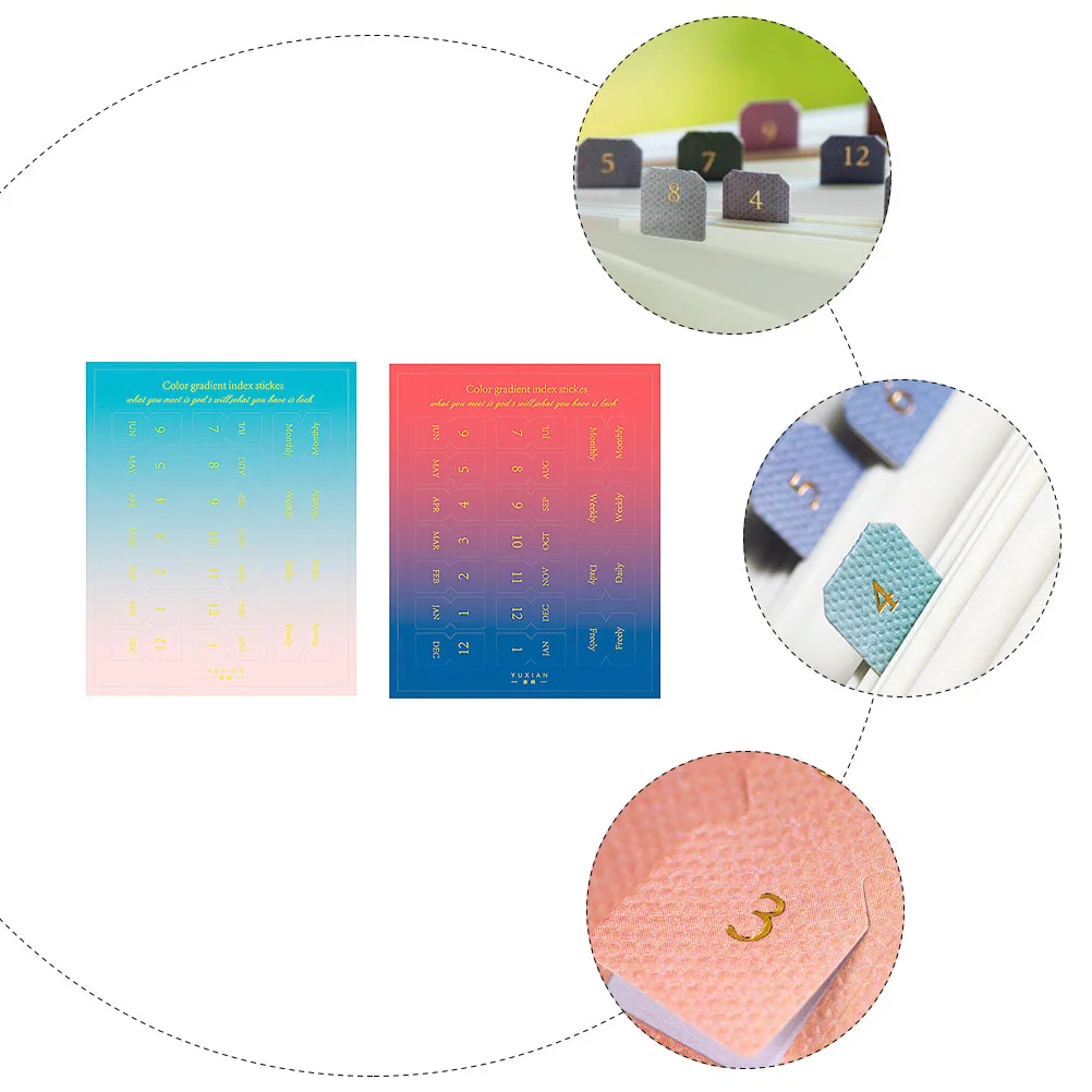 20 Sheets Sticker Document Stickers Category Tab Bronzing File Classification Label Specialty Paper Index Labels Event Reminder