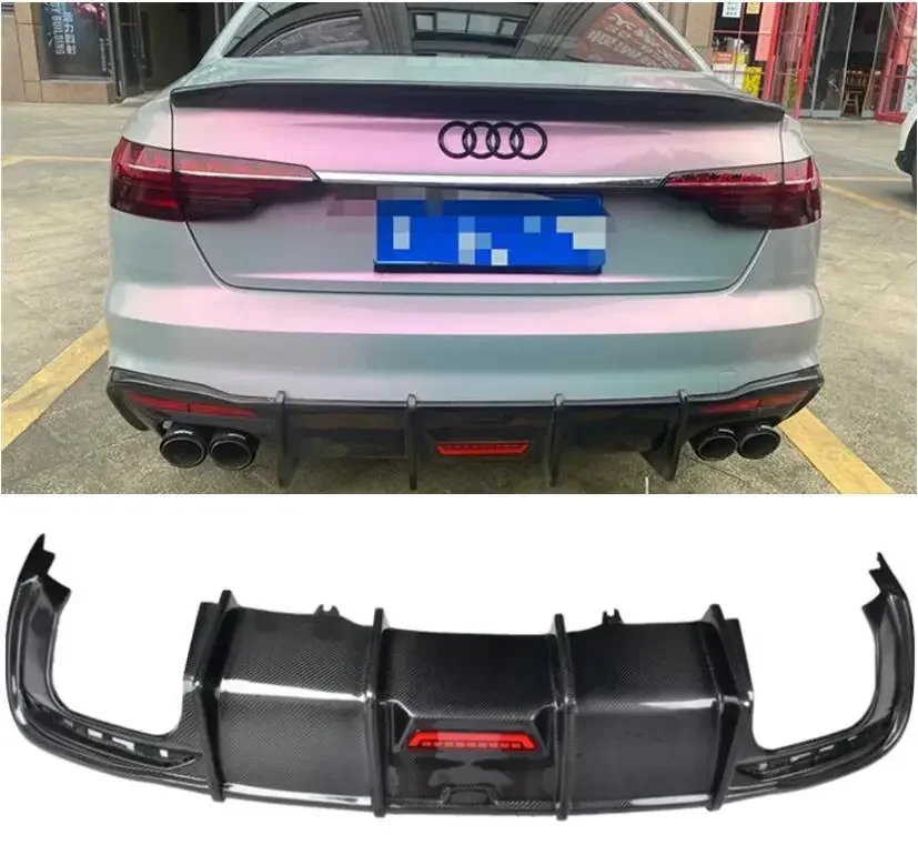 Real Carbon Fiber Front Lip Bumper Side Body Skirt Wing Spoiler Rear Diffuser Cover For Audi A4 S4 SLINE B10 2020 2021 2022