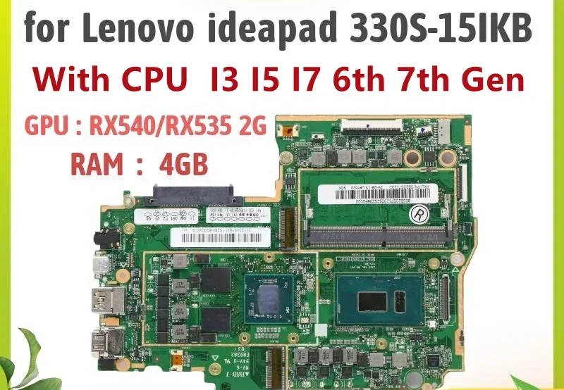 330s-15ikb Motherboard,For Lenovo Ideapad 330S-15IKB Notebook Motherboard.With i3 i5 i7 8th Gen CPU and 4GB RAMDDR4.100% Test OK