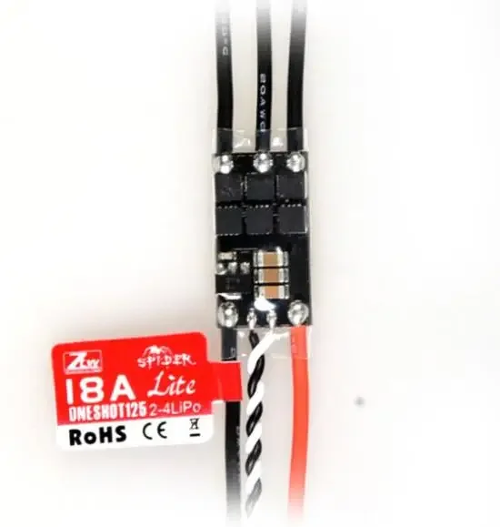 ZTW Spider Series 18A 2-4s lipo Opto Lite Z18SBL140 Super smooth BLHeli speed controller ESC for RC drone airplane