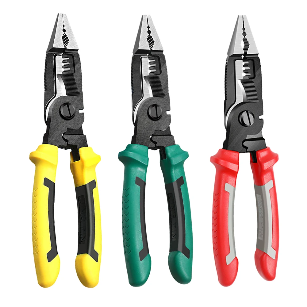 9-in-1 Multi-Functional Wire Stripper Scissors Electricity Wire Stripper Pliers Cutting Cable With Electrical Measuring Pliers