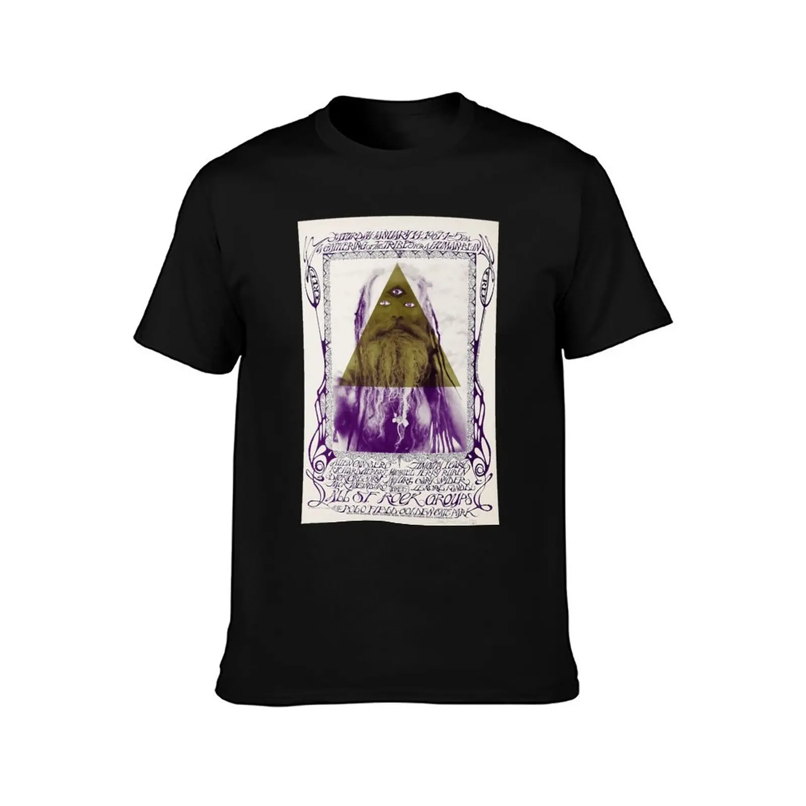 Favorite Allen Ginsberg And Timothy Leary Concert Poster Music Vintage T-Shirt Daily Work Short Sleeve Top T-Shirt