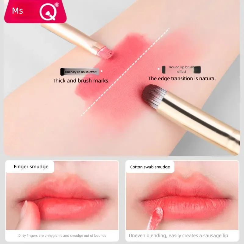 MSQ/Meisikou Portable Lipstick Brush Pen Concealer Blending Makeup Soft Bristles round Head with Cap Lip Brush