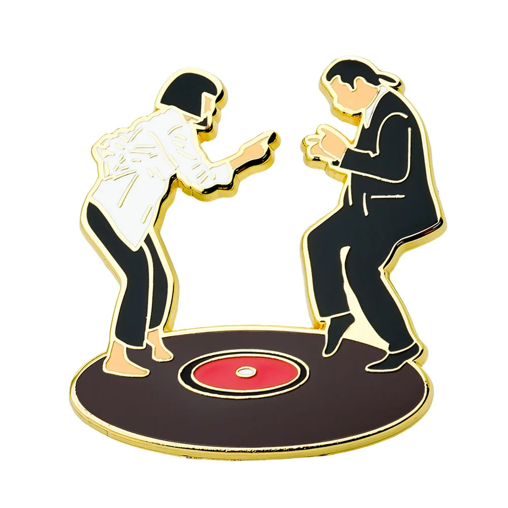 Película Pulp Fiction Dancing Queen Mia Vincent broche esmaltado pareja Pin accesorios periféricos insignia Fans amante recoger recuerdos