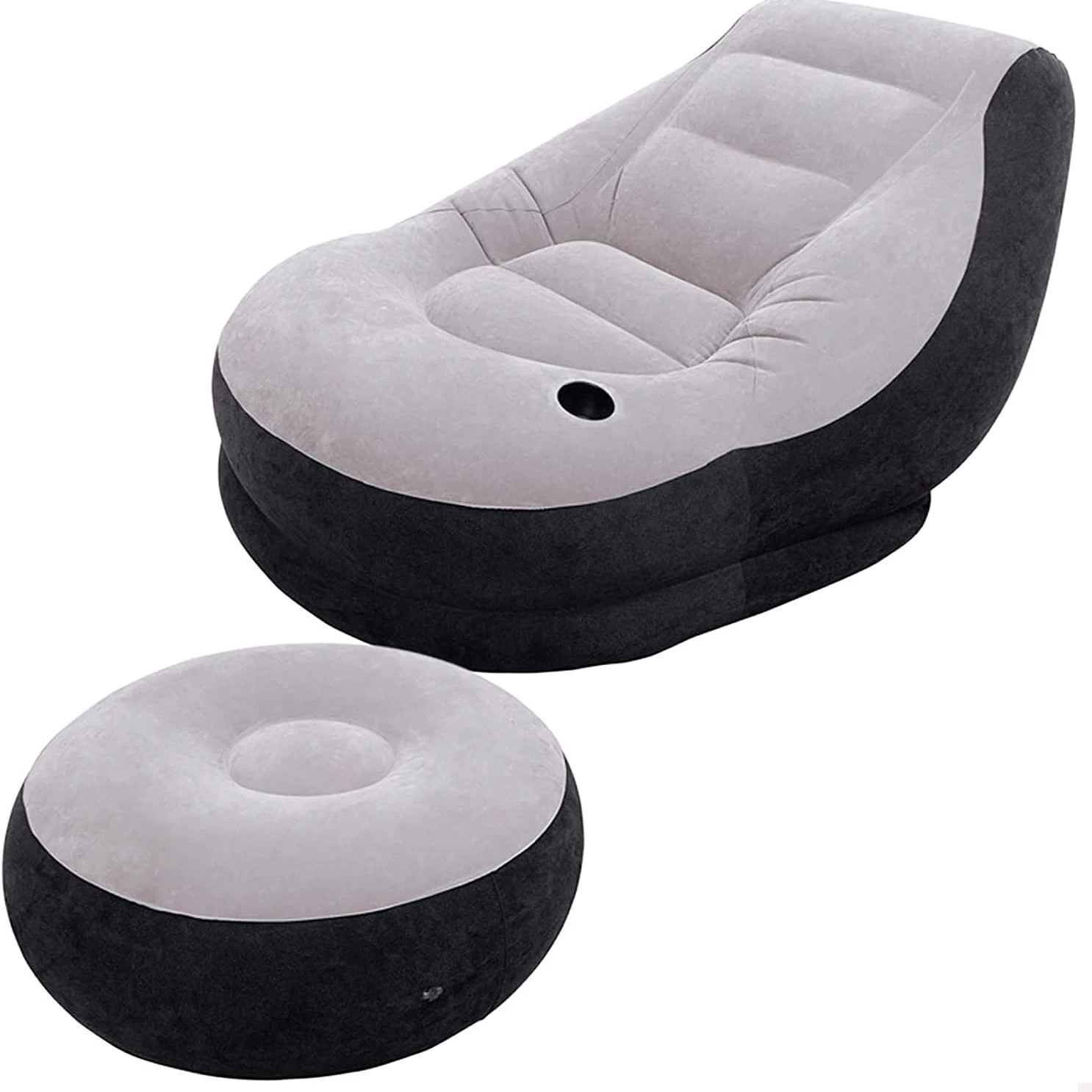 New Grey Inflatable Ultra Lounge with Ottoman outdoor camping inflatable sofa for family