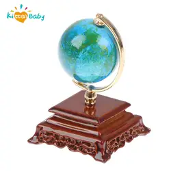 Miniature Rotating World Globe Dollhouse Desktop Globe Ornament Dollhouse Furniture Living Room Reading Room Decor Accessories