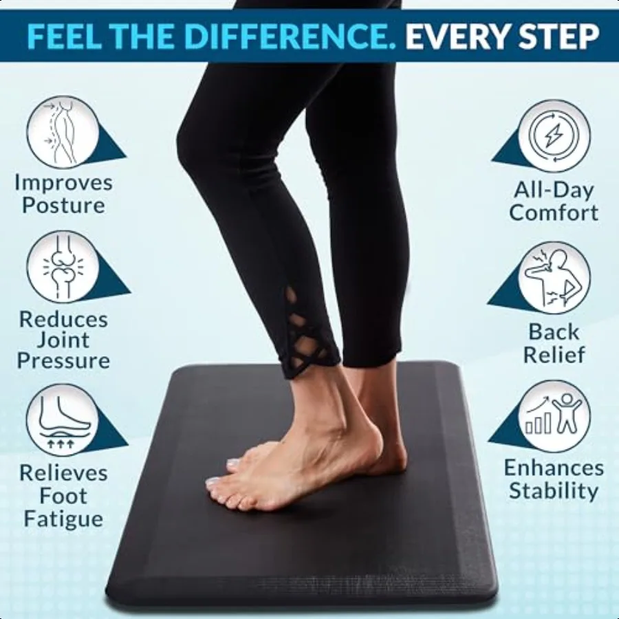 مكافحة التعب الكلمة حصيرة 3 4 بوصة سميكة المطبخ الحصير للأرضية الدائمة مكتب حصيرة المطبخ البساط الراحة في المنزل مكتب دائم وصمة عار #6