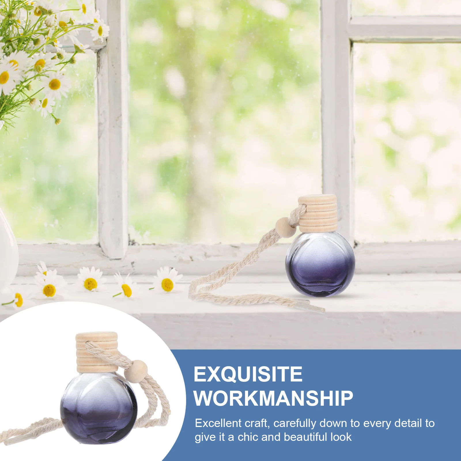 

20Pcs Car Perfume Bottle Pendants Hanging Glass Bottles Black for Car Air Freshener Aromatherapy Ornament Decoration