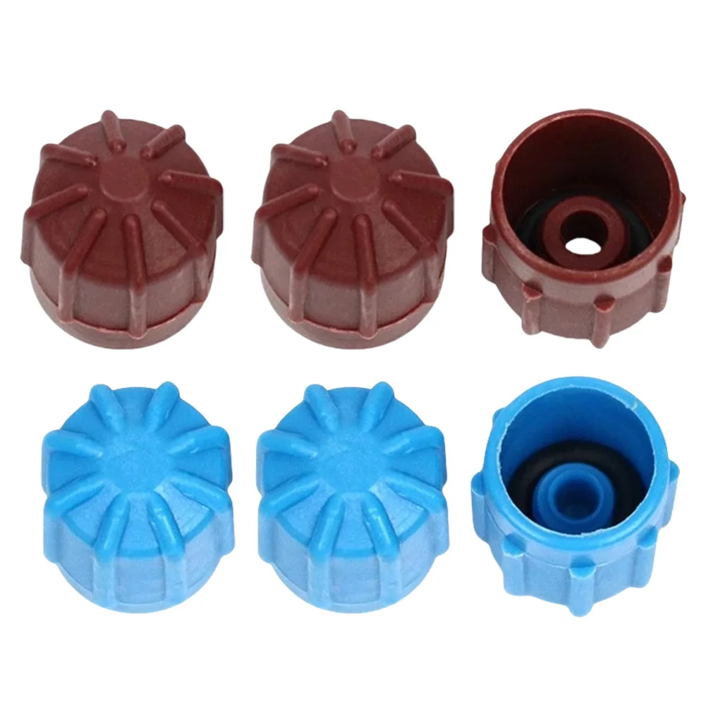 Set of 6 For R134a AC Valve Covers for M8 M10 Systems with Clear Color Coding for Leak Prevention and Maintenance