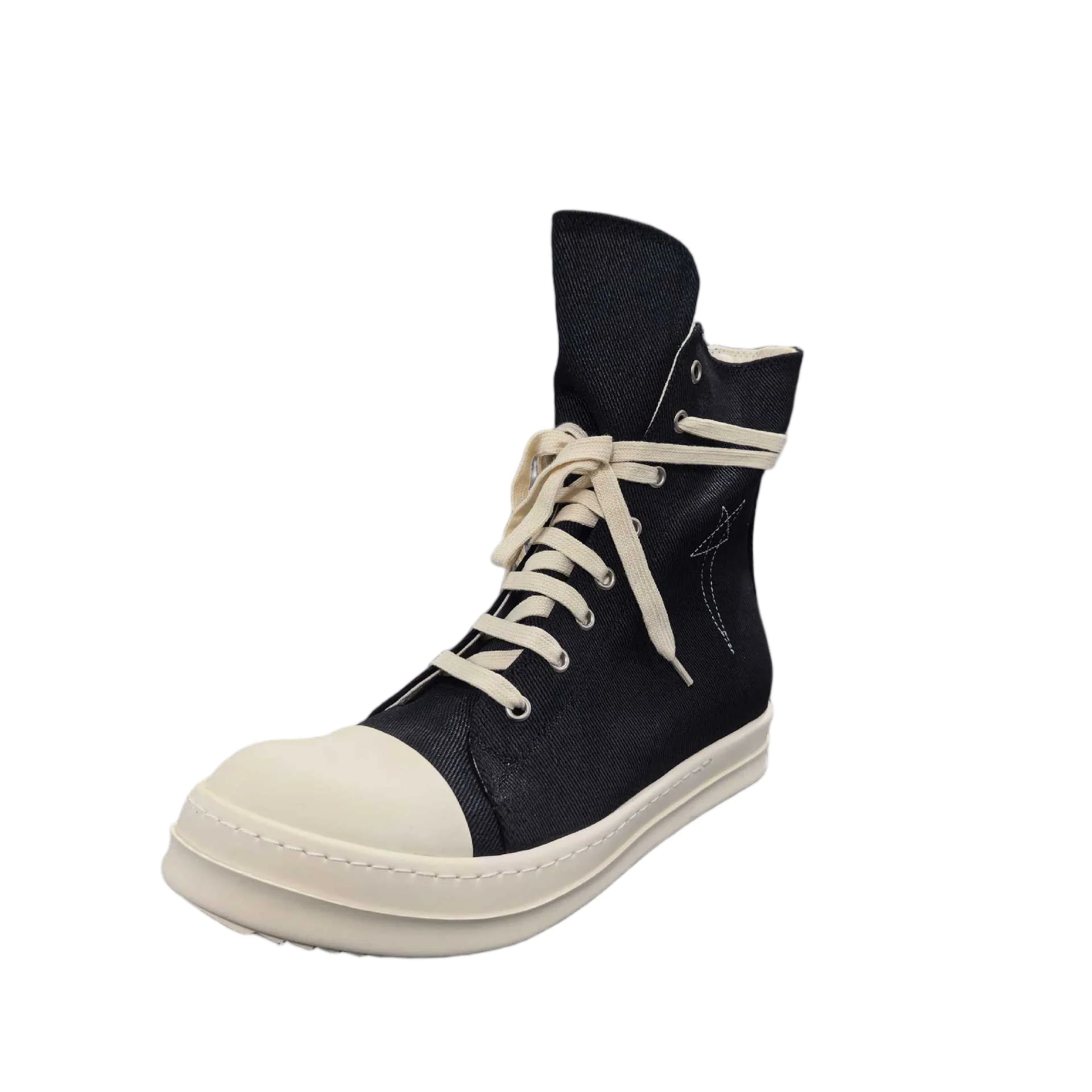 Men High Top Shoe Black Casual Women Canvas Sneakers Lace Up Zip Luxury High Street Autumn Flats Designer Walking Shoes