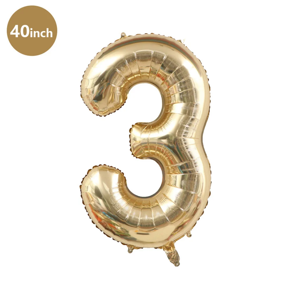 1pc 40inch Platinum Colour Number Balloons Figure Helium Balloon Digit Globos Birthday Party Decorations Baby Shower image 5