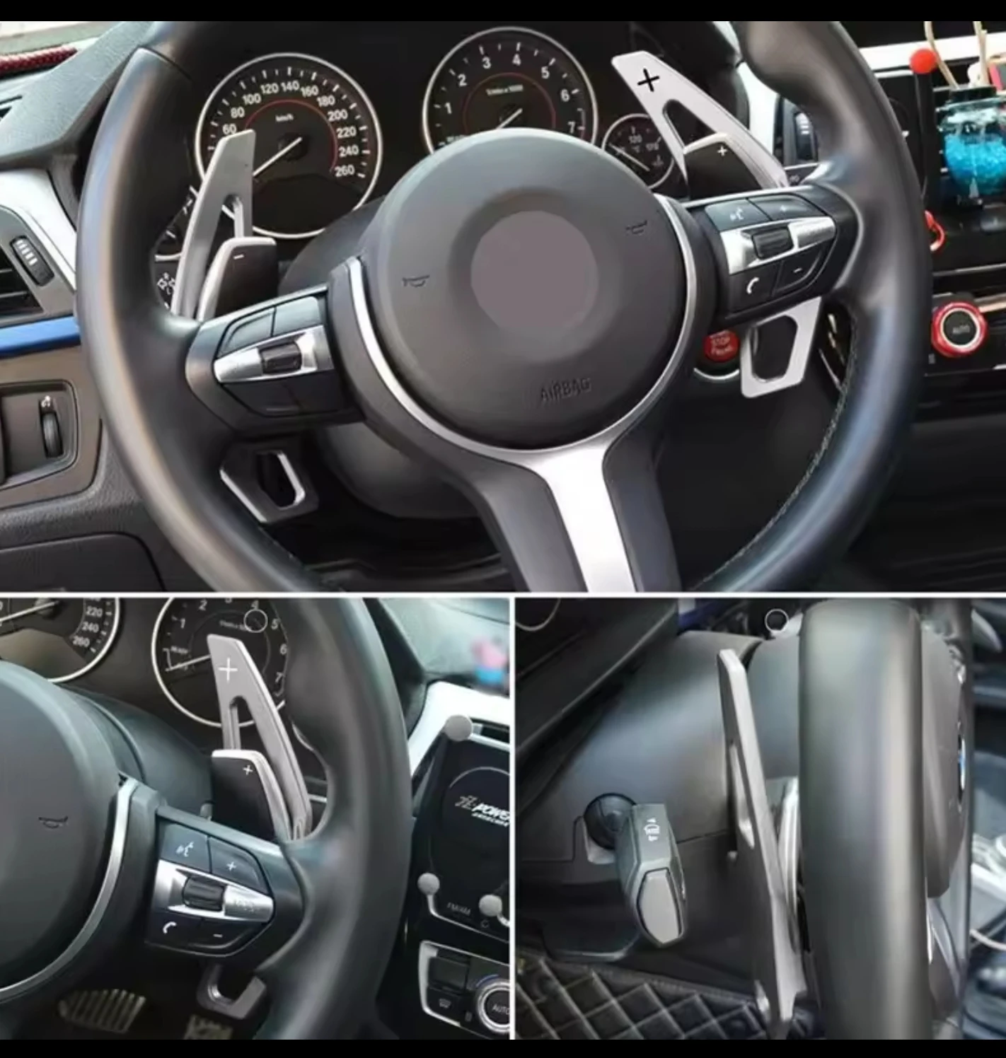 Couvercle d'extension de levier de vitesse de volant en aluminium, accessoires d'intérieur compatibles avec BMW 2 3 4 X1 X2 X3 X4 X5 X6 ser