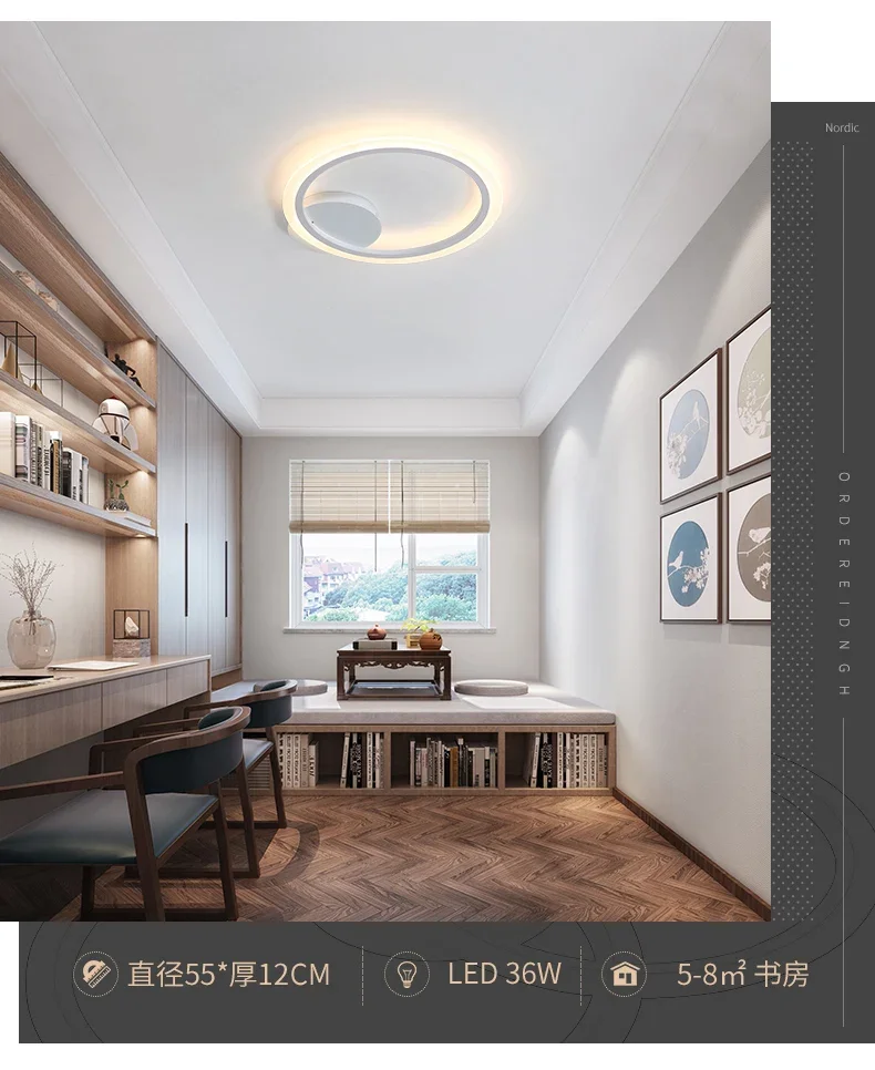 Simple LED Ceiling Light Dining Living Room Acrylic Round