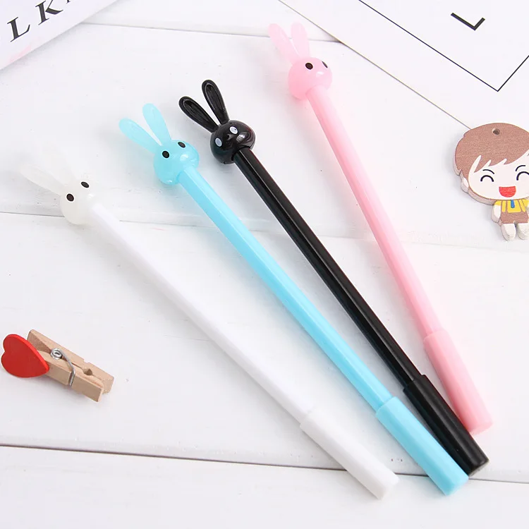 24Pcs Wholesale creative cute student stationery, rabbit Korean cartoon novelty gender-neutral pen