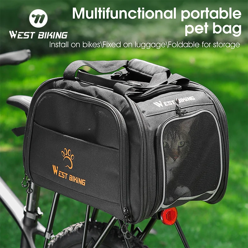 WEST BIKING Pet Carrier zaino espandibile Mesh pieghevole borse da viaggio per animali domestici per cani di piccola taglia gatti per escursionismo