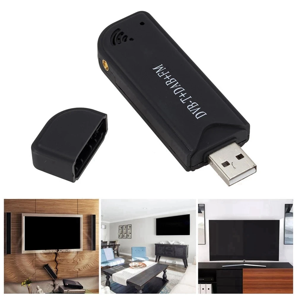 SDR Radio Tuner Receiver Black RTL2832U USB2.0 DVB-T DAB FM SDR RTL With Antenna And Remote Control