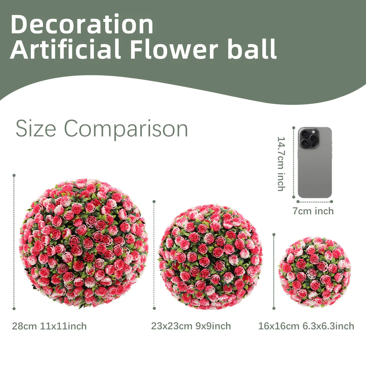 XIYA FLOWER Artificial Flower Rose Ball Artificial Boxwood Grass Ball White Pink Pe Material Party Garden Home Deco