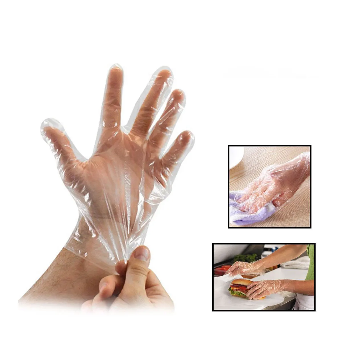 100 Pcs Conveniently Sized Gloves Disposable Ambidextrous Family Food Processing