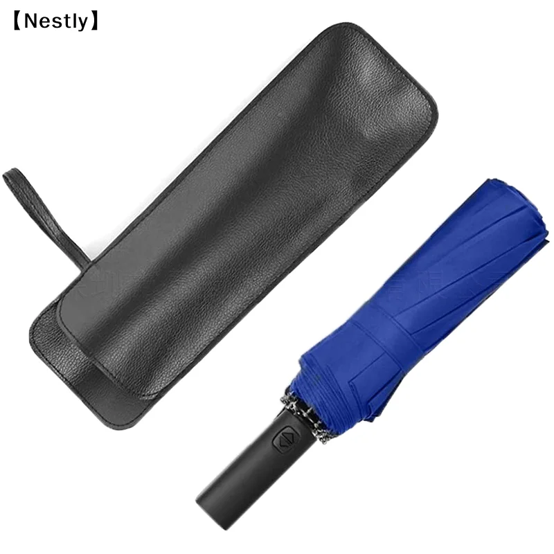 Schwarze Regenschirmhülle aus PU-Leder, tragbare, wasserdichte Regenschirm-Aufbewahrungstasche, wasserabsorbierende Regenschirmtasche, ultrafein〔Nest〕