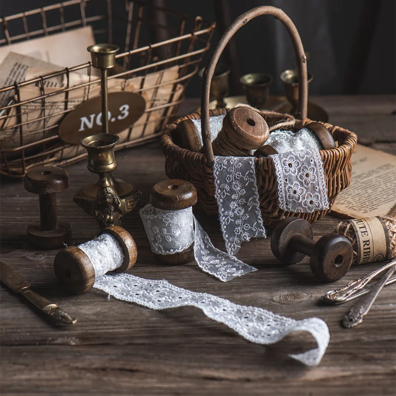 Retro Lace Spool Photography Props, Scene with Food Photography, Still Life, Vintage Photo Props, Home Decoration