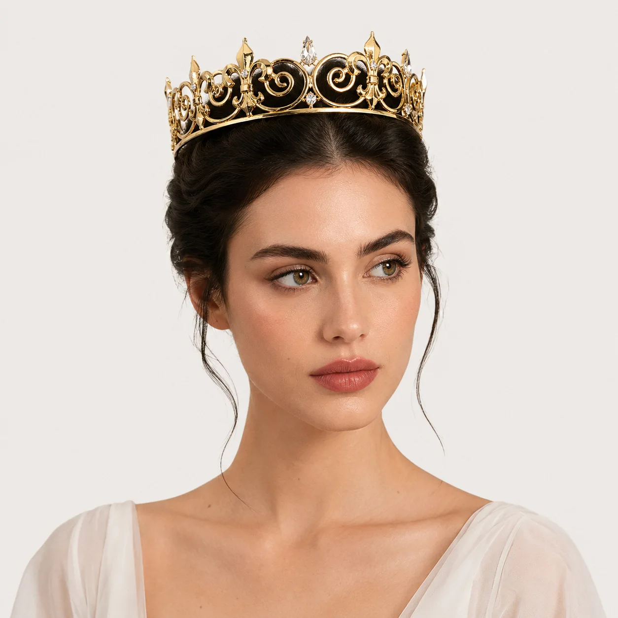 Men's Golden King Crown Headpiece Adult Birthday Crown Halloween Stage Opera Performance unisex Hair Crown
