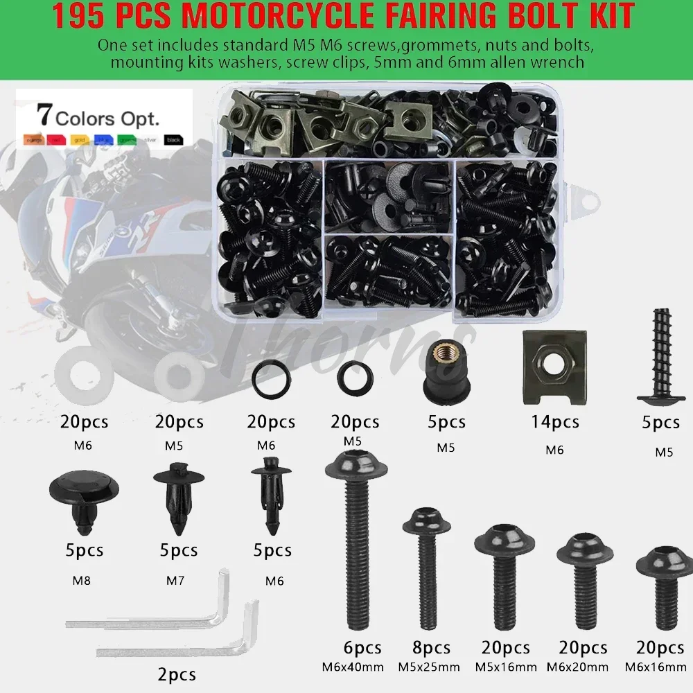 For Aprilia RS125 RSV Mille TUONO RSV1000R RSV4 R RF RR 2025 NEW Aluminum Motorcycle Fairing Bolt & Bodywork Screw Kit w/Nuts