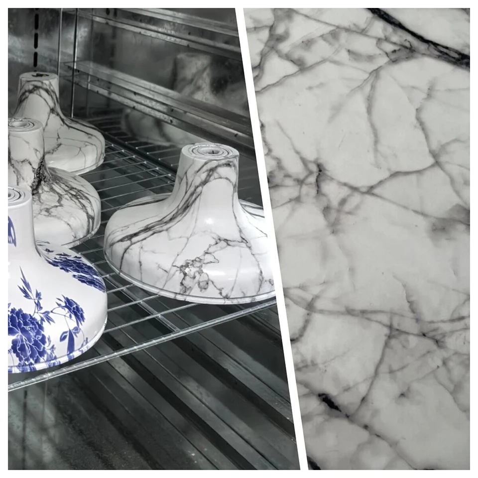 Clear Base Black White Marble Texture PVA Hydro Dip Film 0.5x2m,Hydrographic Water Transfer Printing Film for Car Interior 200
