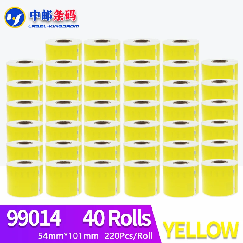 

40 Rolls Dymo 99014 Yellow Color Generic Label 54mm*101mm Compatiable for LW450 Turbo Thermal Printer