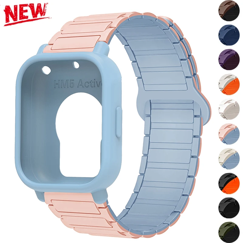 Hülle + Silikonarmband für Xiaomi Redmi Watch 5 Active/5 Lite, vollständiger Bildschirm, TPU-Softshell-Schutz, magnetisches Sportband