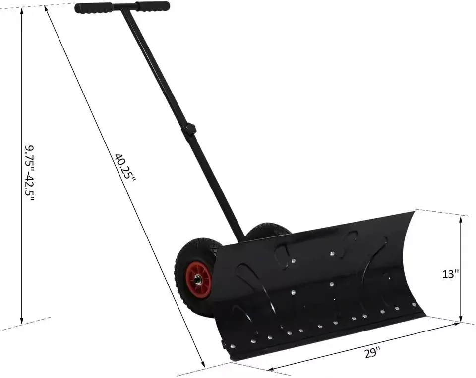 Large industrial DIY multifunctional carbon steel shovel, metal handle, for snow and weeding, suitable for agricultural