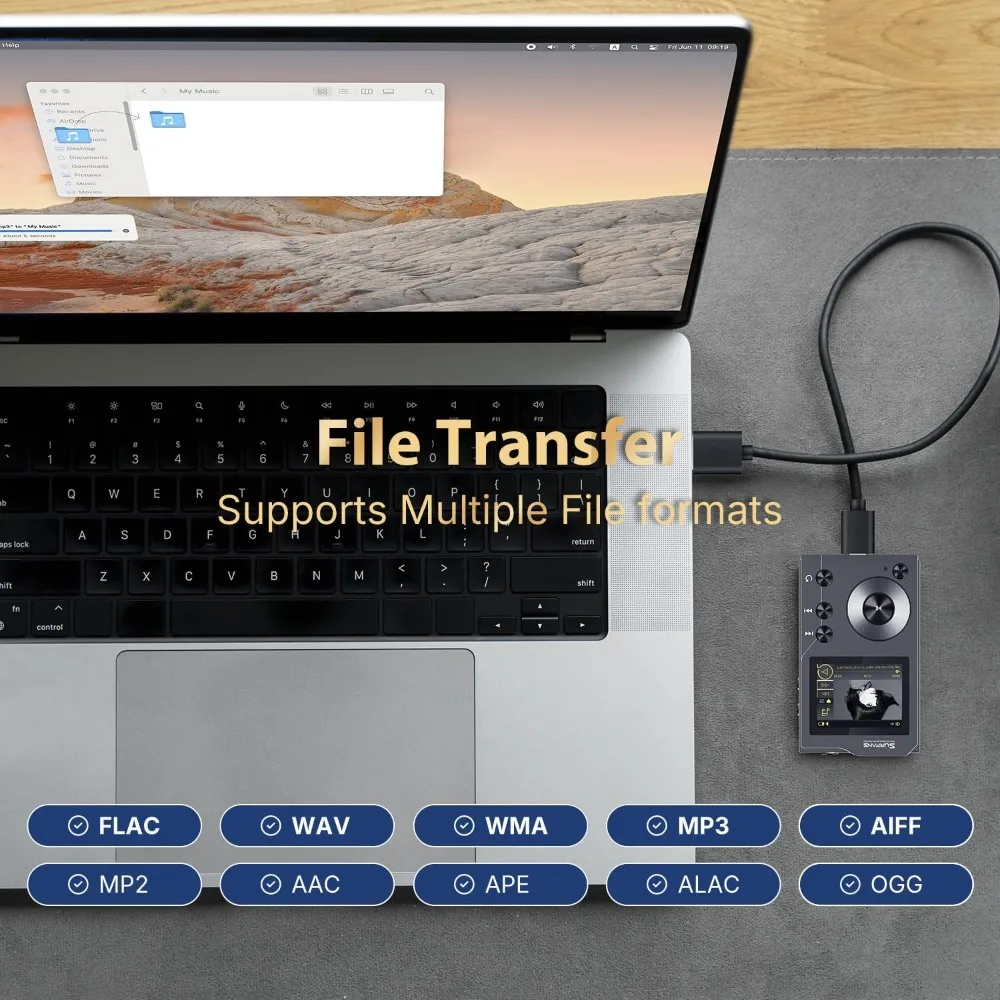 مشغل MP3 عالي الدقة يعمل بالبلوتوث 5.2 مشغل موسيقى DSD HiFi بدون فقدان مشغل صوت رقمي محمول مع دعم بطاقة 64 جيجابايت #5