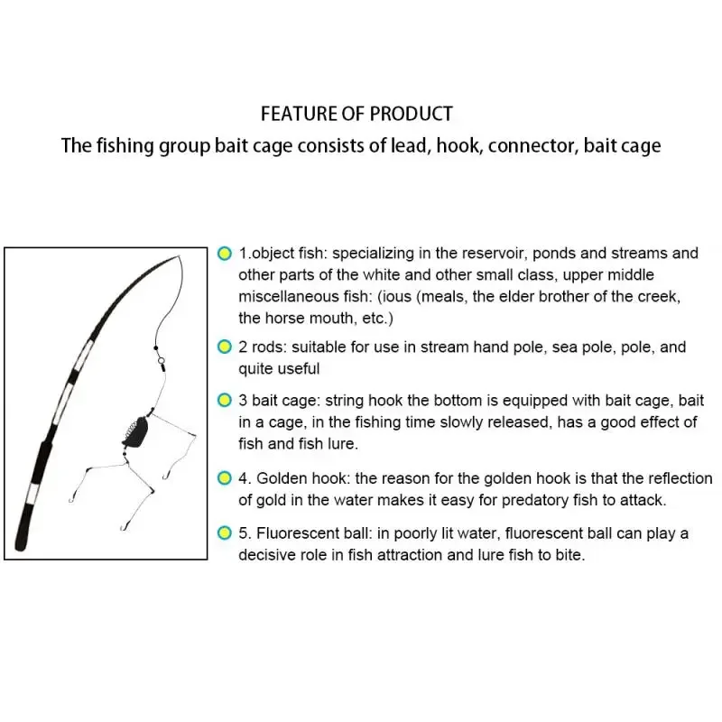 1/3/5 buah umpan pancing kandang baja nirkarat kawat putar dengan 3 garis kait Feeder untuk memancing ikan mas aksesoris alat memancing