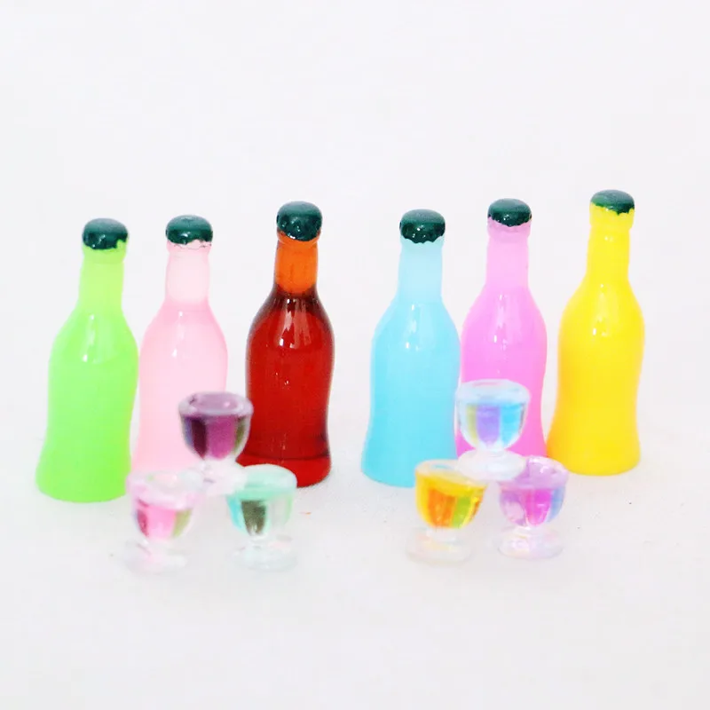 12pcs Dollhouse Beverage Soda Champagne Glasses Model Miniature Photography Props Miniature Display Miniature Decoration Crafts