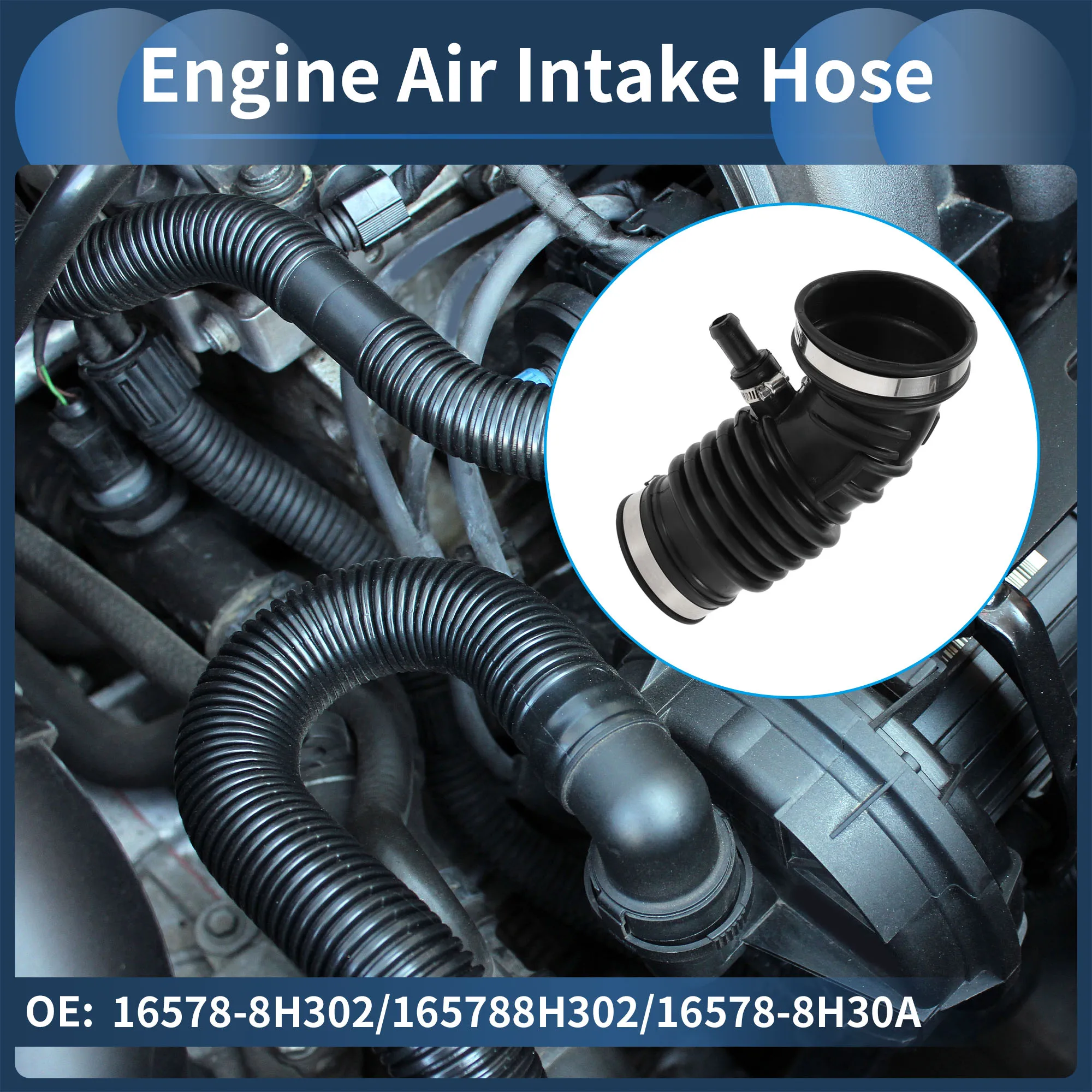 UXCELL Engine Air Intake Hose for Nissan X-Trail T30 No.16578-8H302 Rubber 1 Pc Clamp