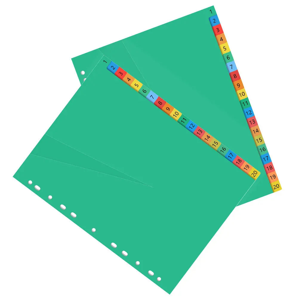 

40Pcs Premium Plastic Binder Dividers Multi-Color Index Tabs for Notepad Presentation Document Sorting Binder Tabs