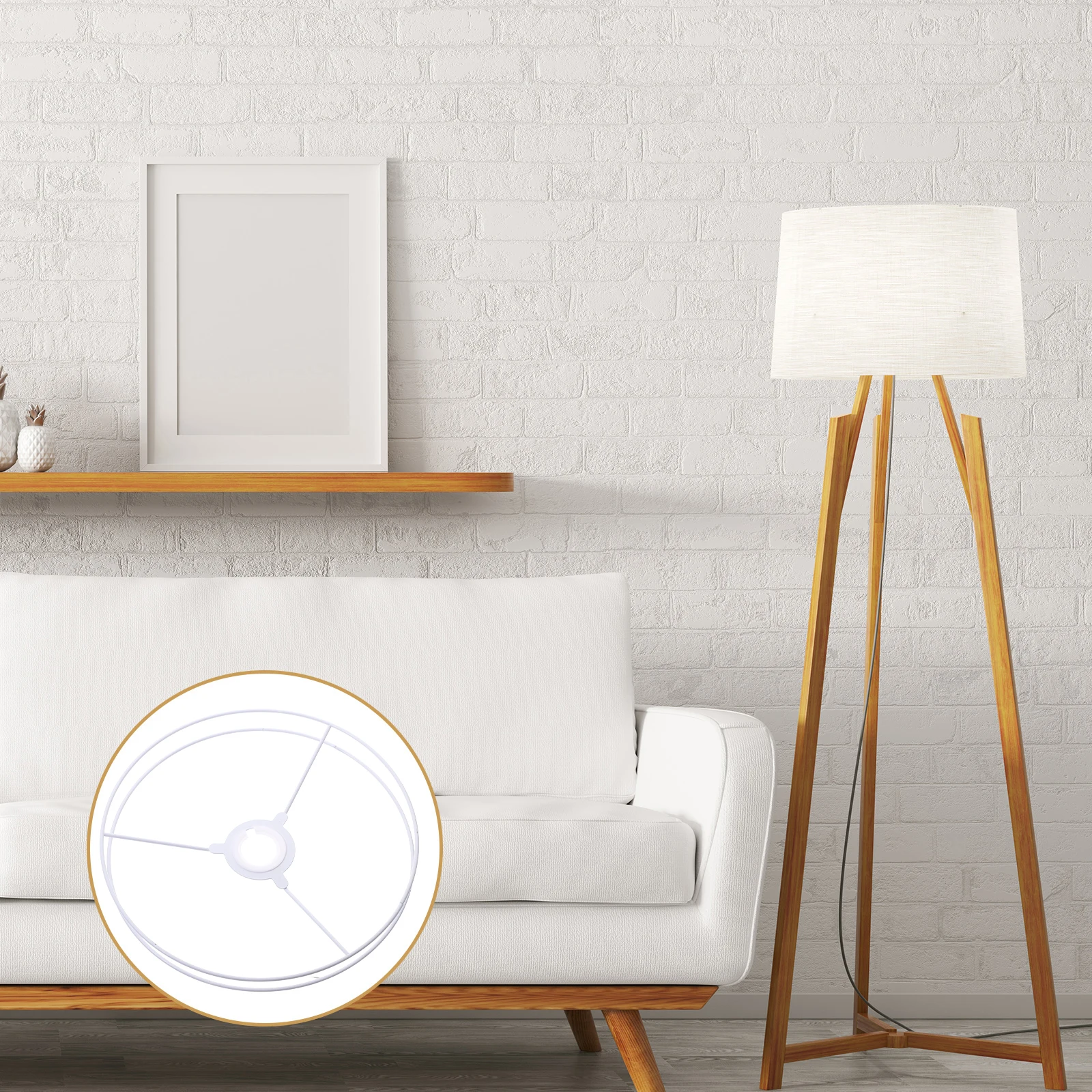 

2 Pieces Lampshade Frames 30CM Metal Ring Support Vintage Shade Ring Set Round LED Lamp Parts Light Cage Guard