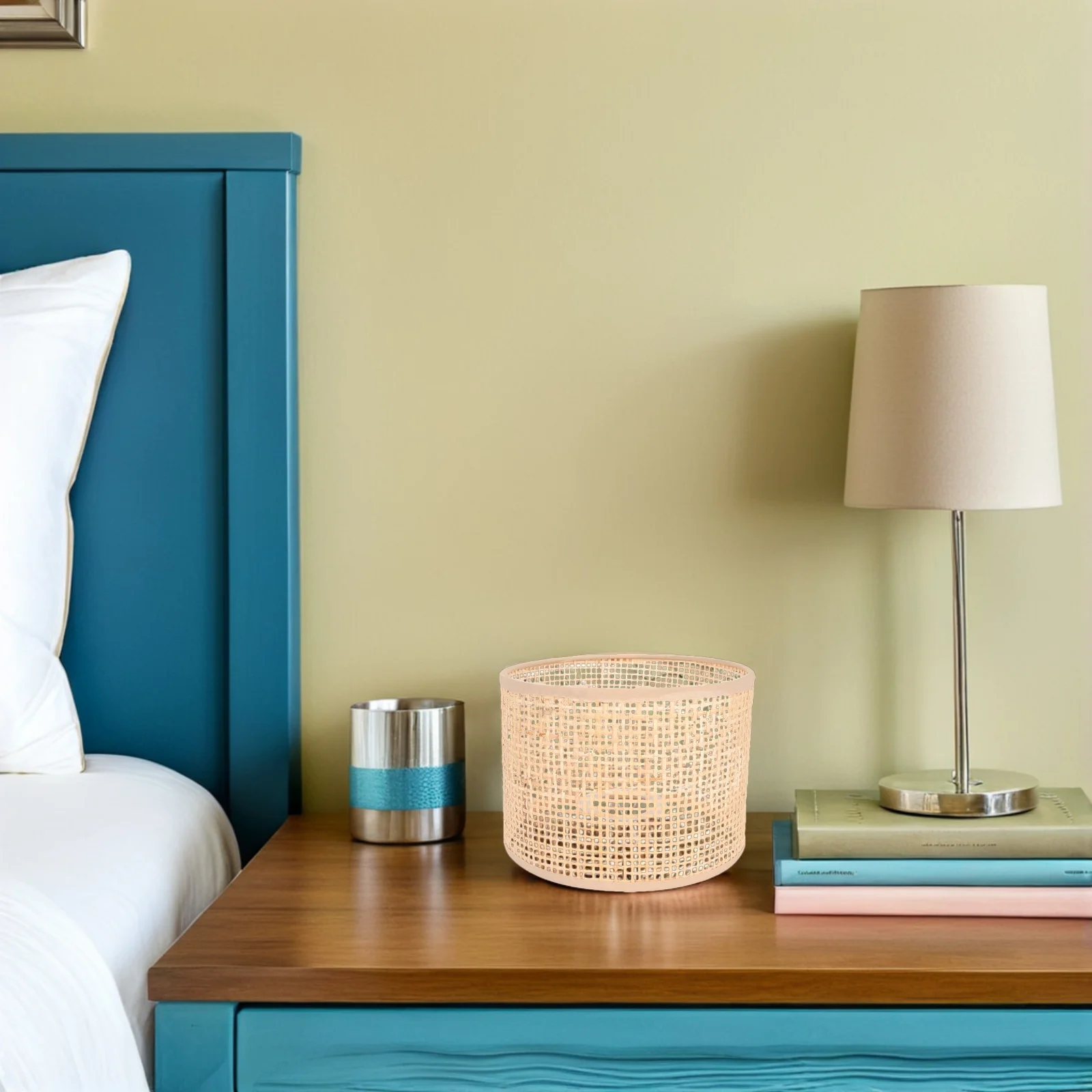 

2Pcs Woven Rattan Pendant Light Cover Easy Installation Wear-Resistant Perfect for Cozy Atmosphere Woven Lampshade