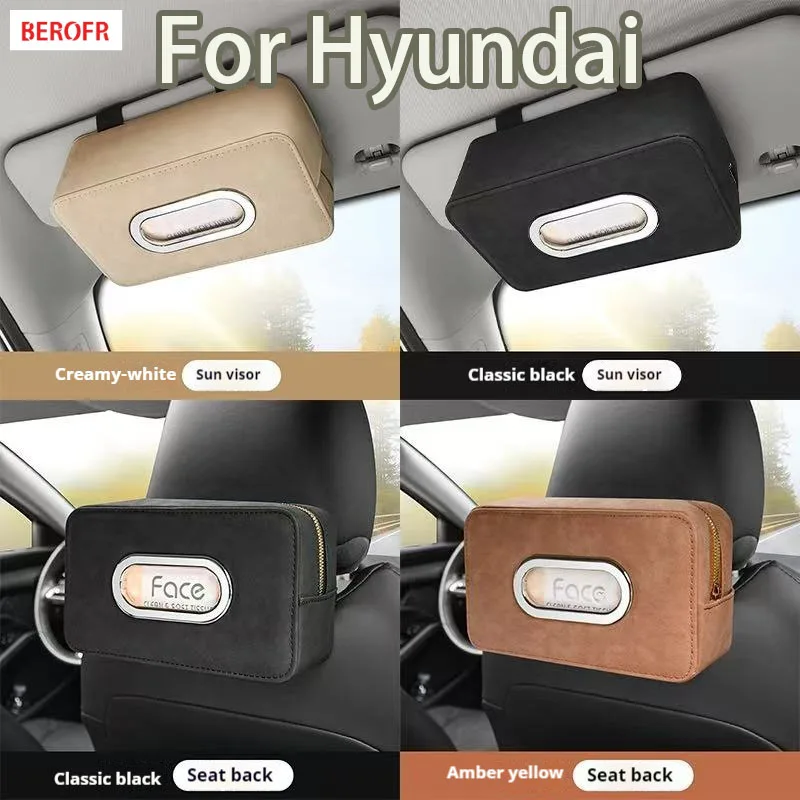 

Автомобильный держатель для салфеток из натуральной замши для Hyundai Kona Tucson Sonata Elantra Veloster Santa Fe Accent, крепление на подлокотник сиденья