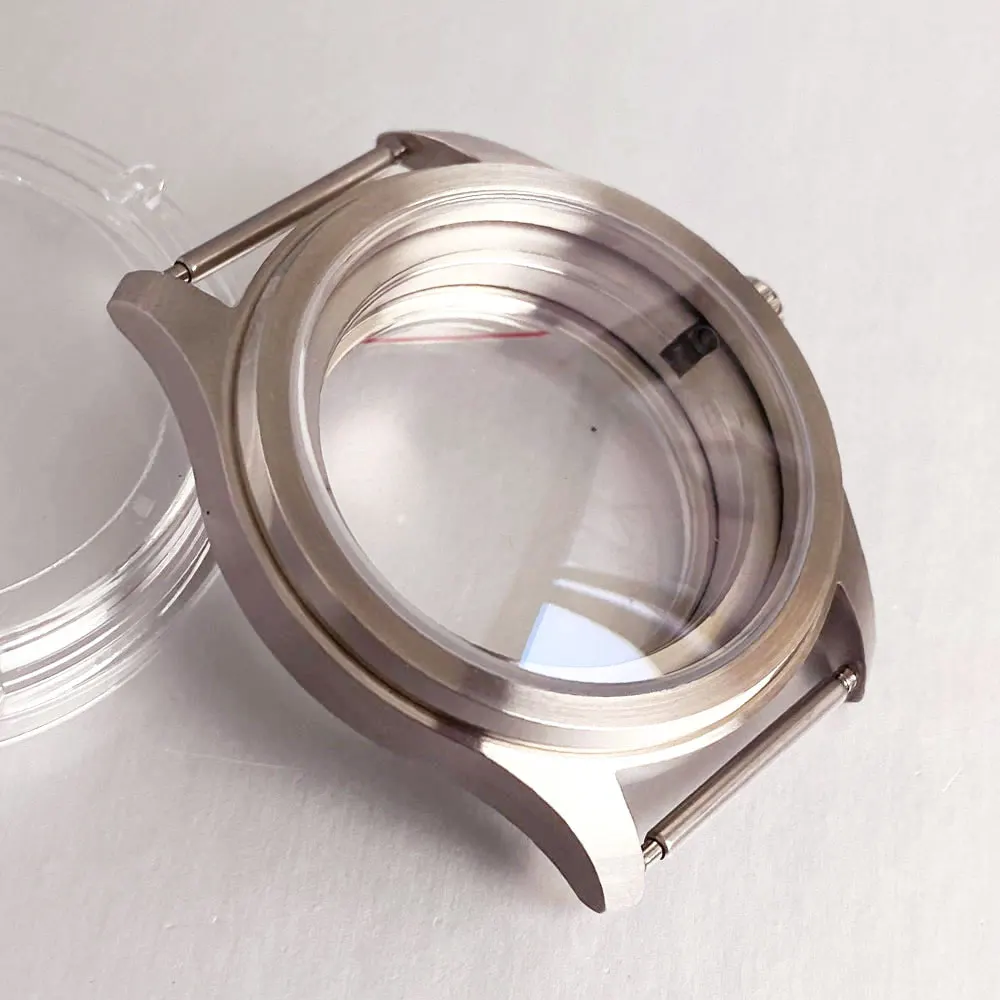 38 مللي متر حاوية من الفولاذ المقاوم للصدأ الزجاج الغطاء الخلفي خمر الفضة الهاتفي الأزرق الأيدي ملحق لحركة نورس البحر ST1701 ساعة أوتوماتيكية #5