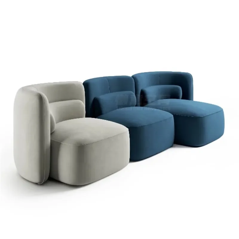 for Italian Minimalist Small Apartment Living Room Fabric Contrasting Color Module Sofa Designer Free Square Bed and