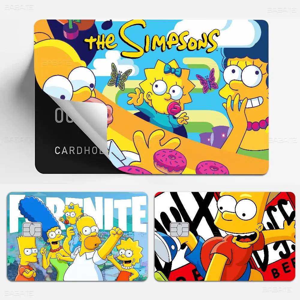 Image of Klassische Animation S-Simpsons Cartoon-Kreditkarten-Skin-Aufkleber für Bankkarten, Bus- und U-Bahn-Karten, wasserfest, Geschenk für Frauen