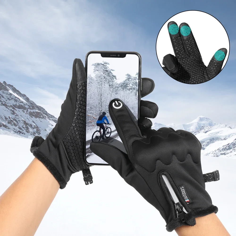 Winter Warm Gloves Men Women Touch Screen Sport Skiing Cycling Hiking Bike Snowboard Outdoor Windproof Anti-skid Protective Gear