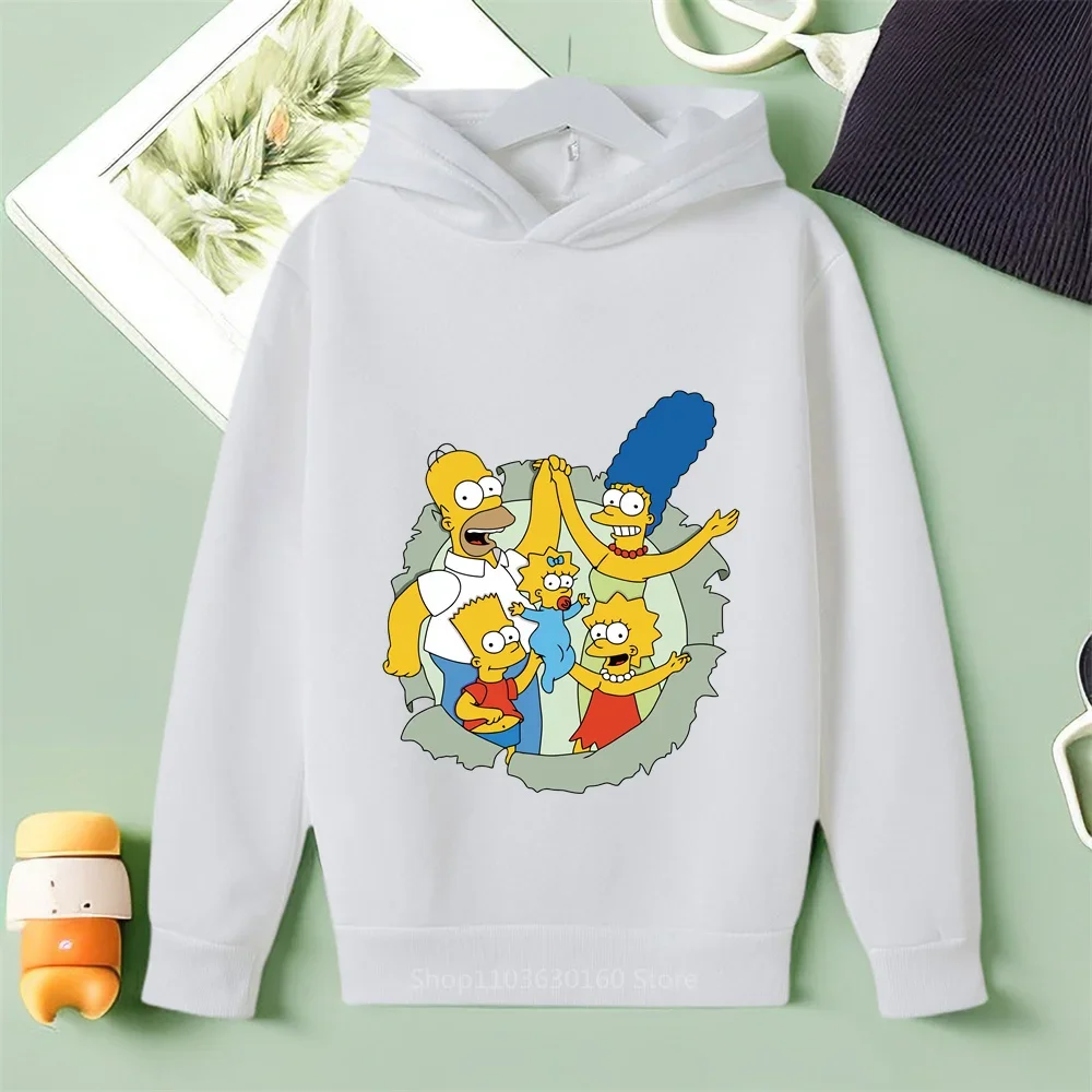 New Hoodie Alert! Simpson Family Print for Boys & Girls - Casual yet Chic, Perfect for Autumn/Spring Adventures