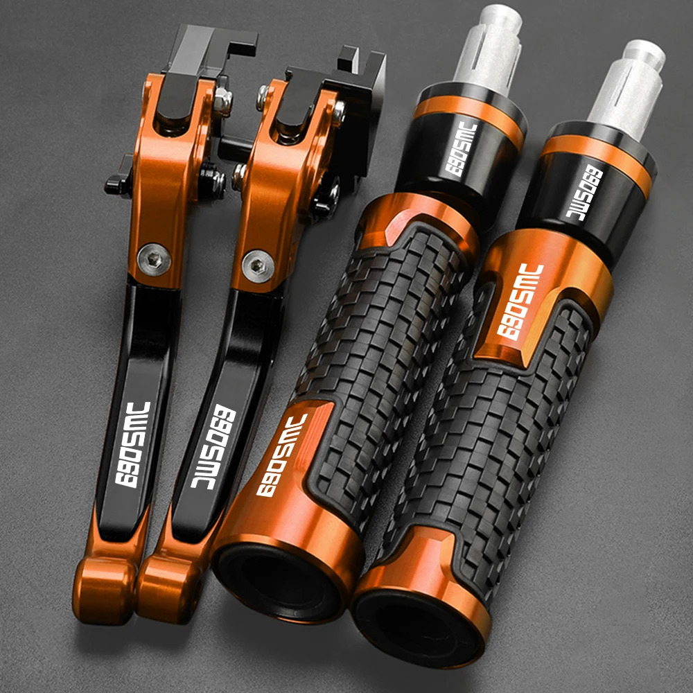 

For 690SMC 690 SMC 2008 2009 2010 2011 2012 2013 Motorcycle Adjustable Aluminum Brake Clutch Lever Handlebar Handle Grips Ends