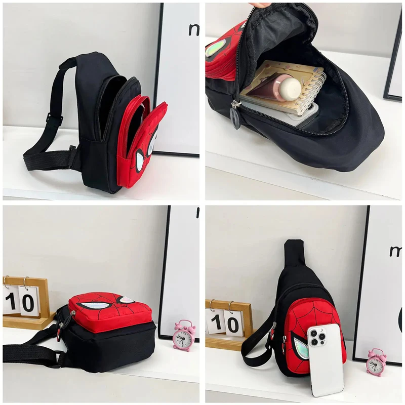 Bolso de pecho de Spider Man de dibujos animados para niños, bolsa informal de gran capacidad, bolsa de almacenamiento de viaje, bolsa de mensajero, bolsa de hombro, regalos para niños