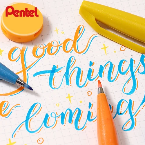 Pentel SES15C Touch Sign Pen: punta de pincel suave, marcador de caligrafía japonesa