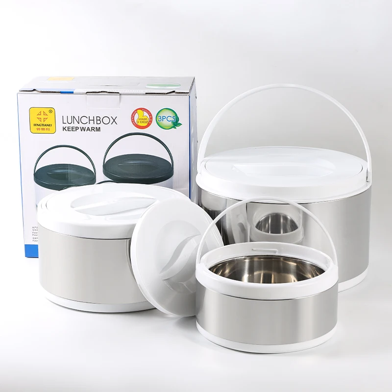 

Premium 3-Piece Thermal Insulation Portable Lunch Box with Handles for Kitchen Food Storage & Container