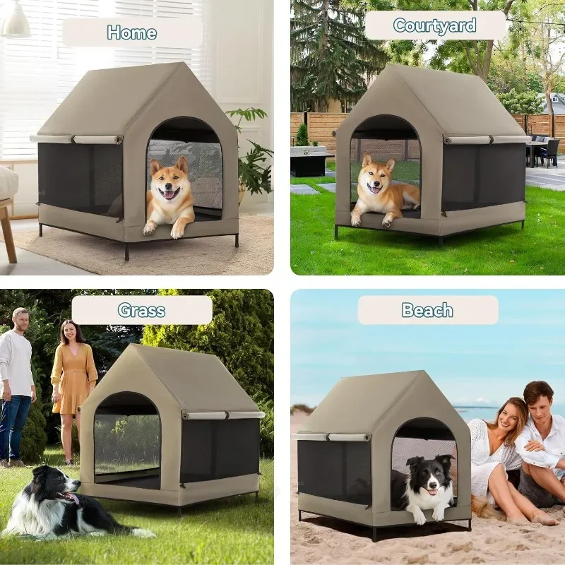 Pet elevated kennel, sunshade, windproof and waterproof, large dog tent