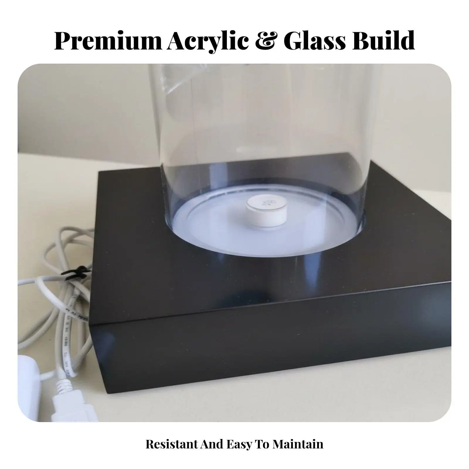 Acrylic Showcase Stand for Timepiece Water Resistance Demo with LED Illumination and Bubble Test for Retail